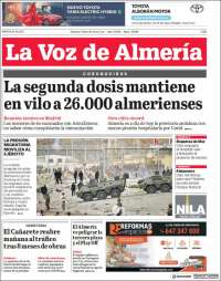 Portada de La Voz de Almería (España)