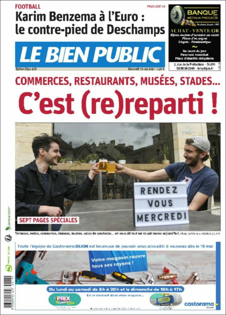 Portada de Le Bien Public (Francia)