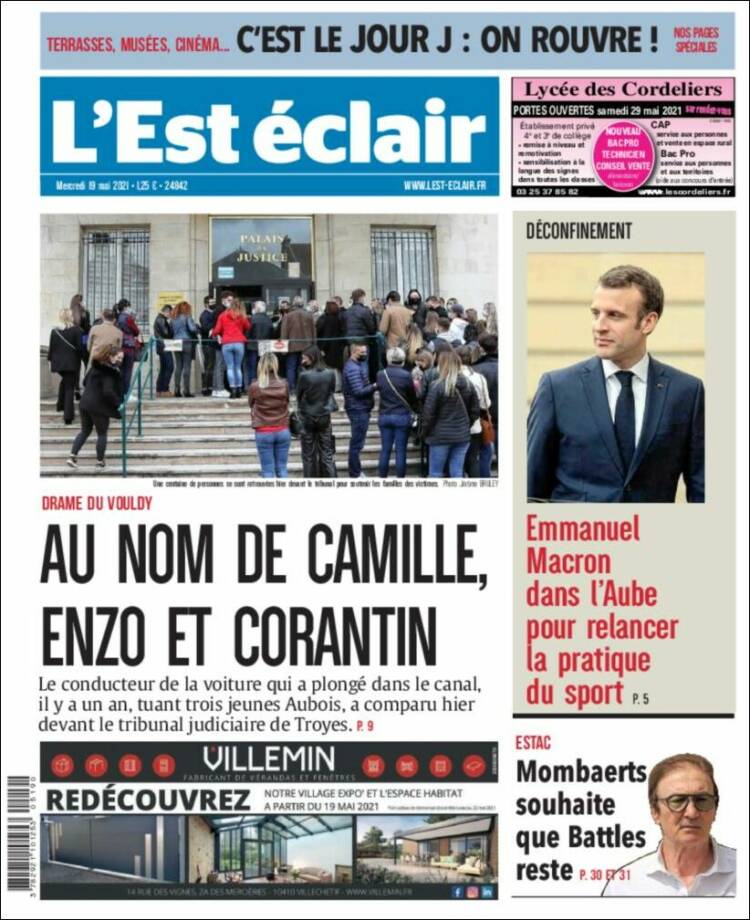 Portada de L'Est Eclair (Francia)