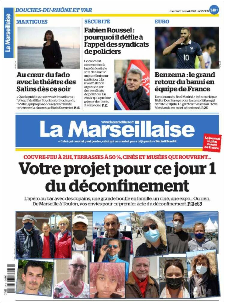 Portada de La Marseillaise (Francia)