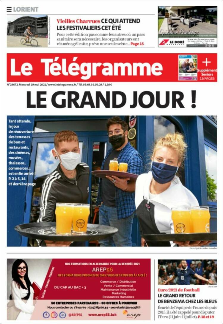 Portada de Télégramme (Francia)