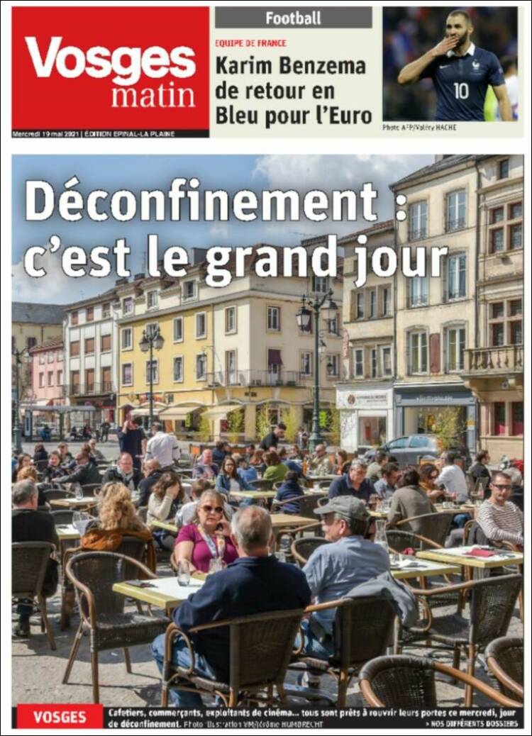 Portada de Vosges Matin (Francia)