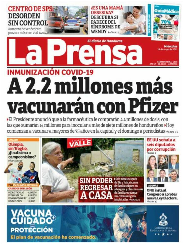 Portada de La Prensa (Honduras)