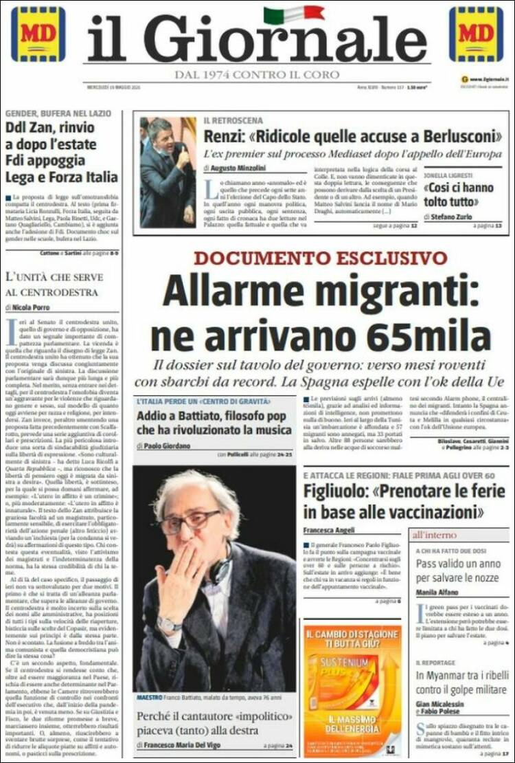 Portada de il Giornale (Italia)