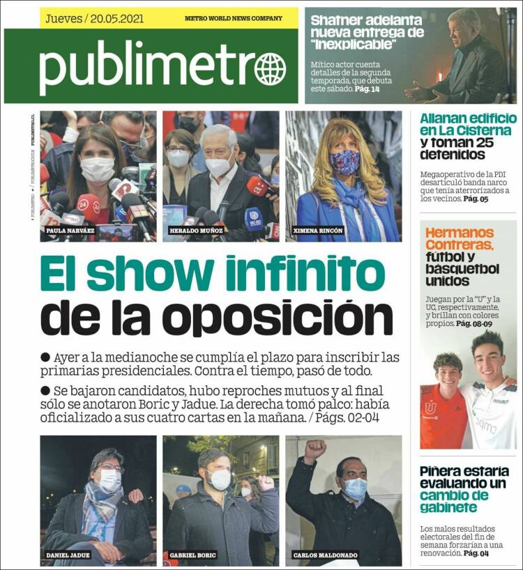 Portada de Publimetro (Chile)