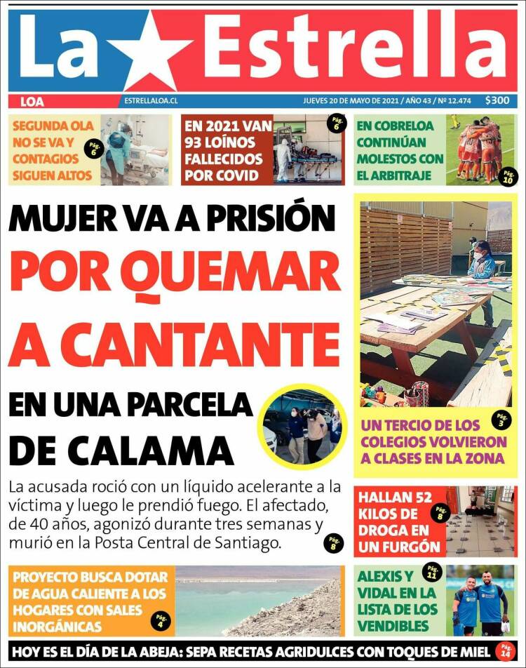 Portada de La Estrella de Loa (Chile)