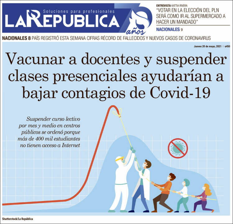 Portada de La República (Costa Rica)