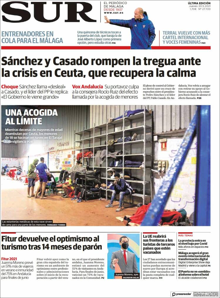 Portada de Diario el Sur (España)