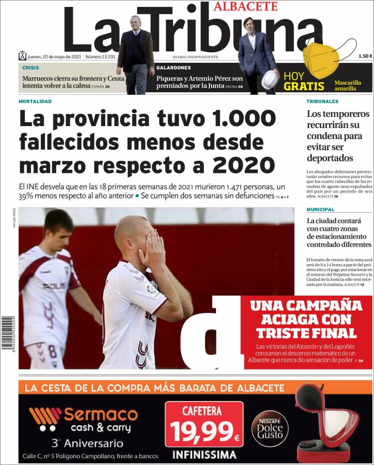 Portada de La Tribuna de Albacete (España)