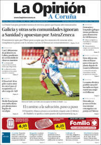 Portada de La Opinión de A Coruña (España)