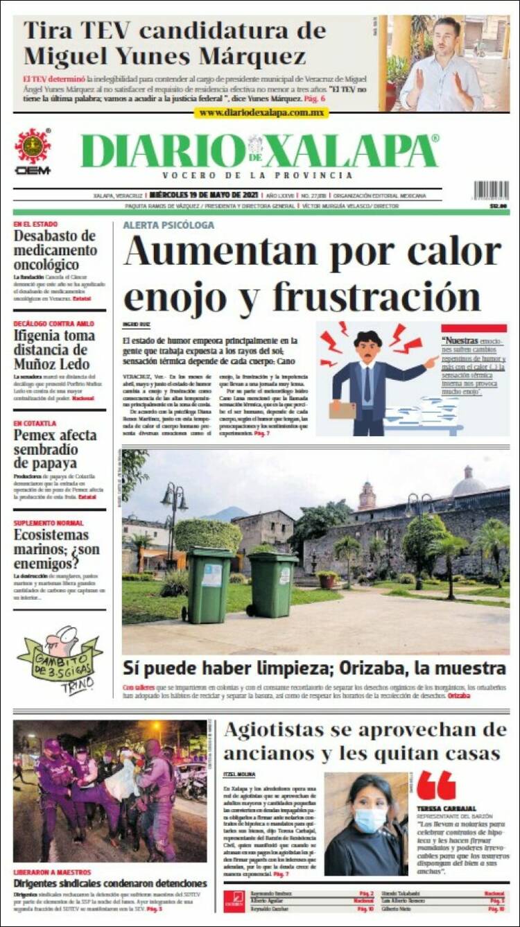 Portada de Diario de Xalapa (México)