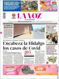 Portada de La Voz de la Frontera (México)