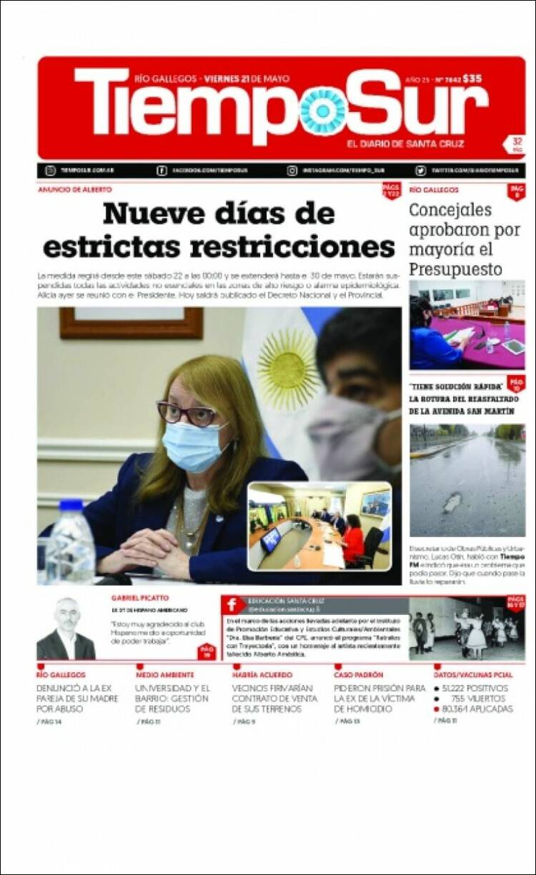 Portada de Tiempo Sur (Argentina)