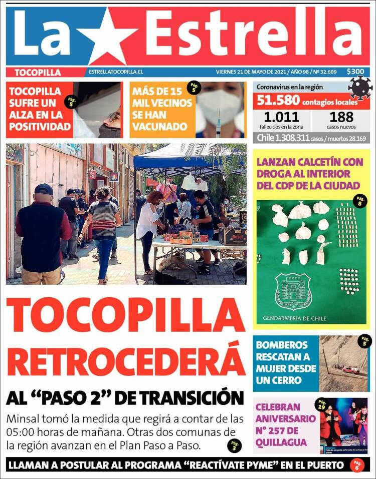 Portada de La Estrella de Tocopilla (Chile)