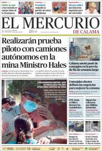 Portada de El Mercurio - Calama (Chile)