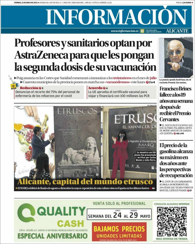 Portada de Diario Información (España)