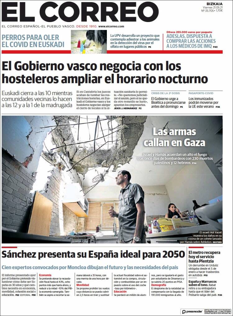 Portada de El Correo (España)