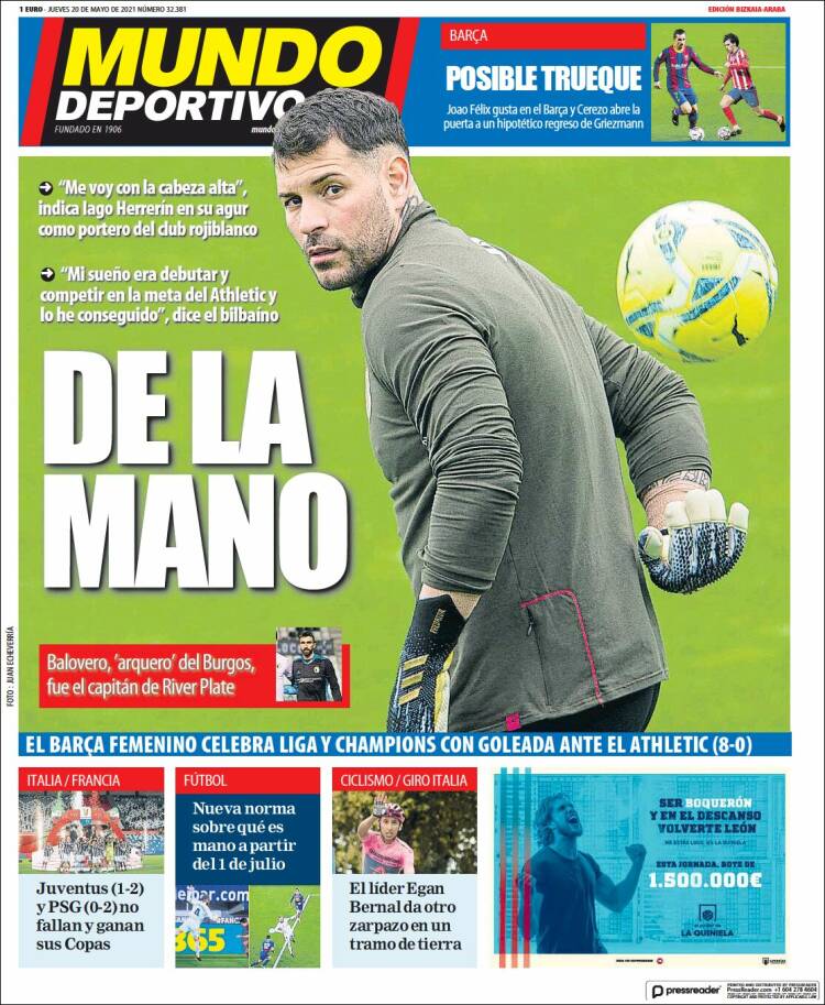 Portada de Mundo Deportivo Bizkaia (España)