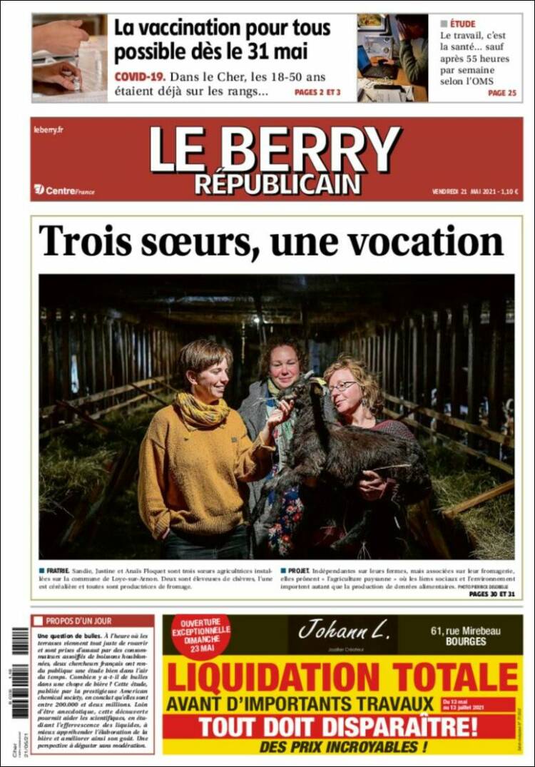 Portada de Berry Republicain (Francia)