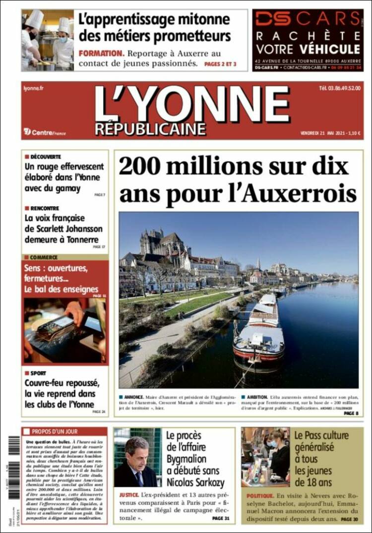 Portada de L'Yonne-Républicaine (Francia)