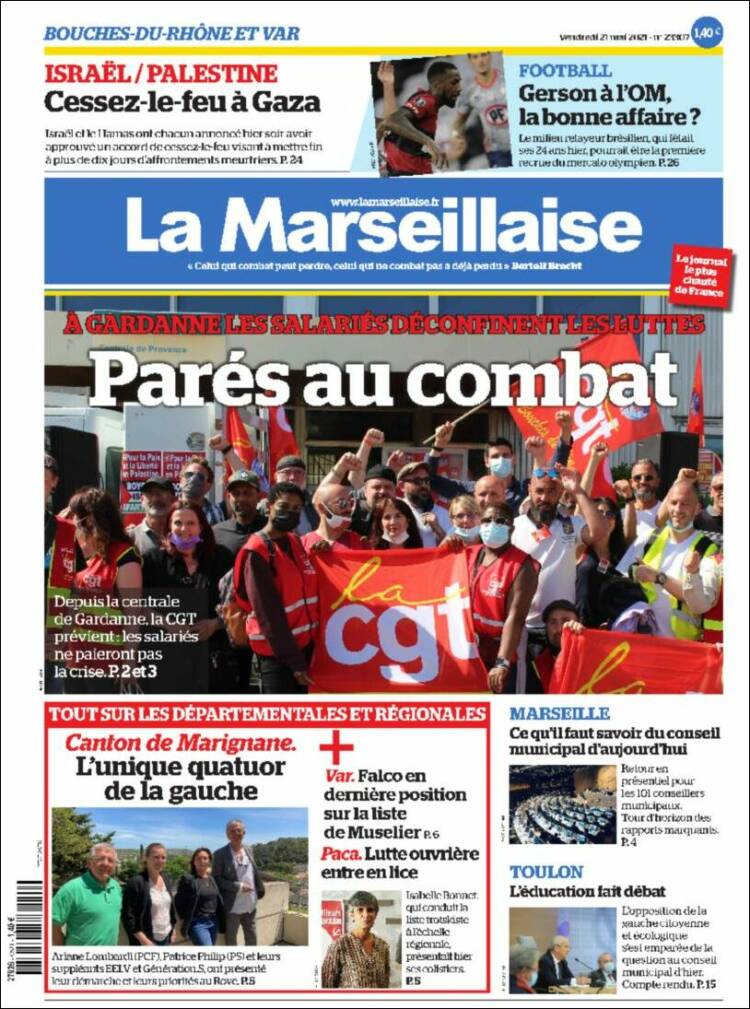 Portada de La Marseillaise (Francia)
