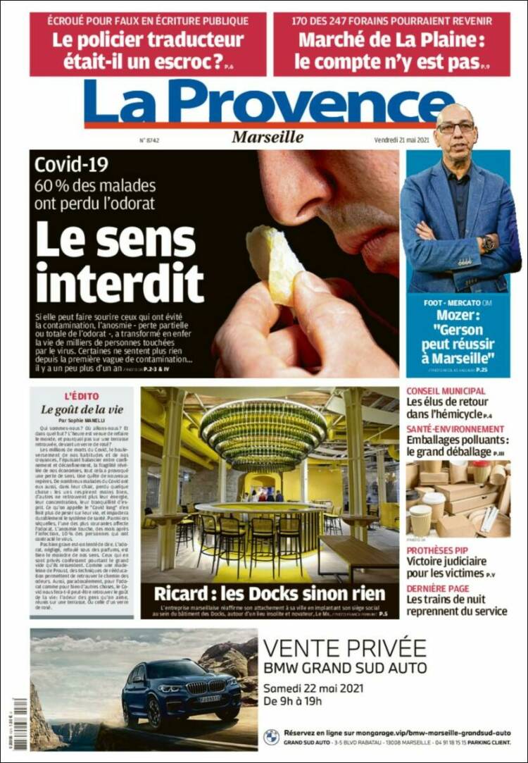 Portada de La Provence (Francia)