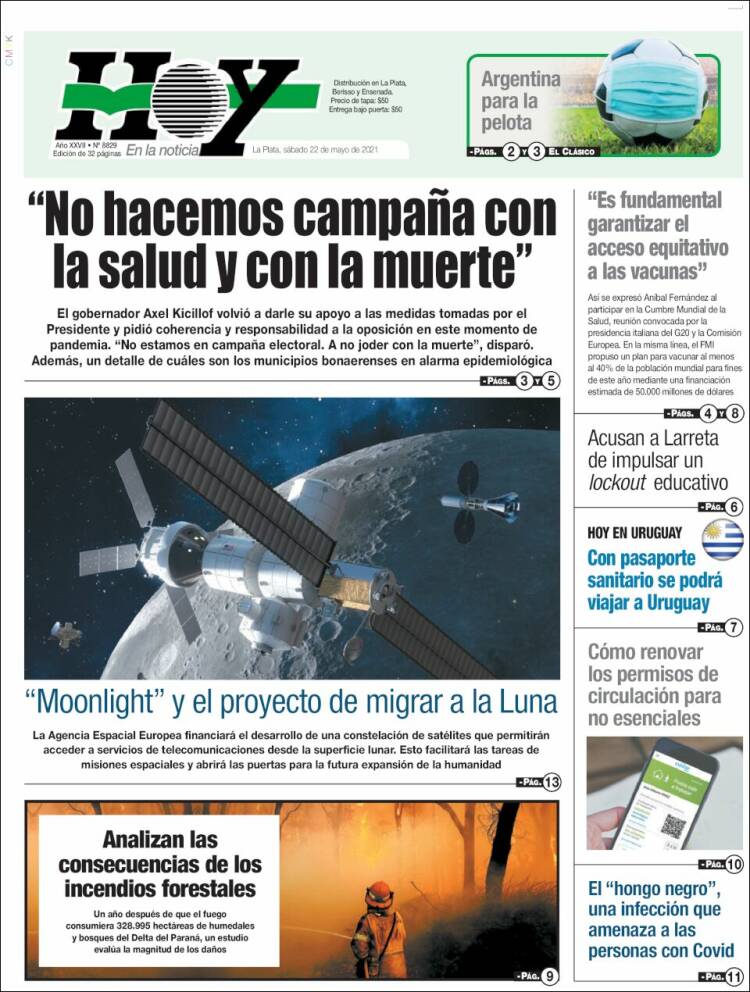 Portada de Diario Hoy (Argentina)