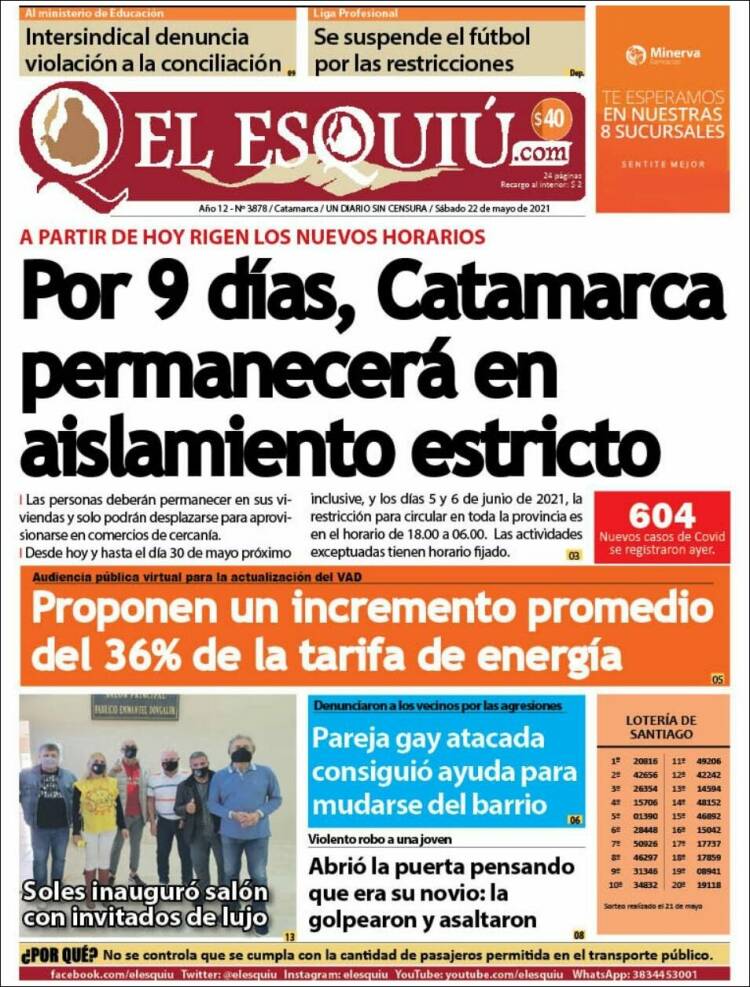 Portada de El Esquiu (Argentina)