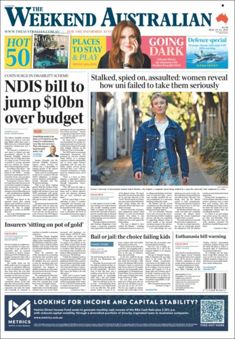 Portada de The Australian (Australia)
