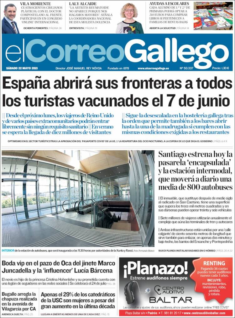 Portada de El Correo Gallego (España)