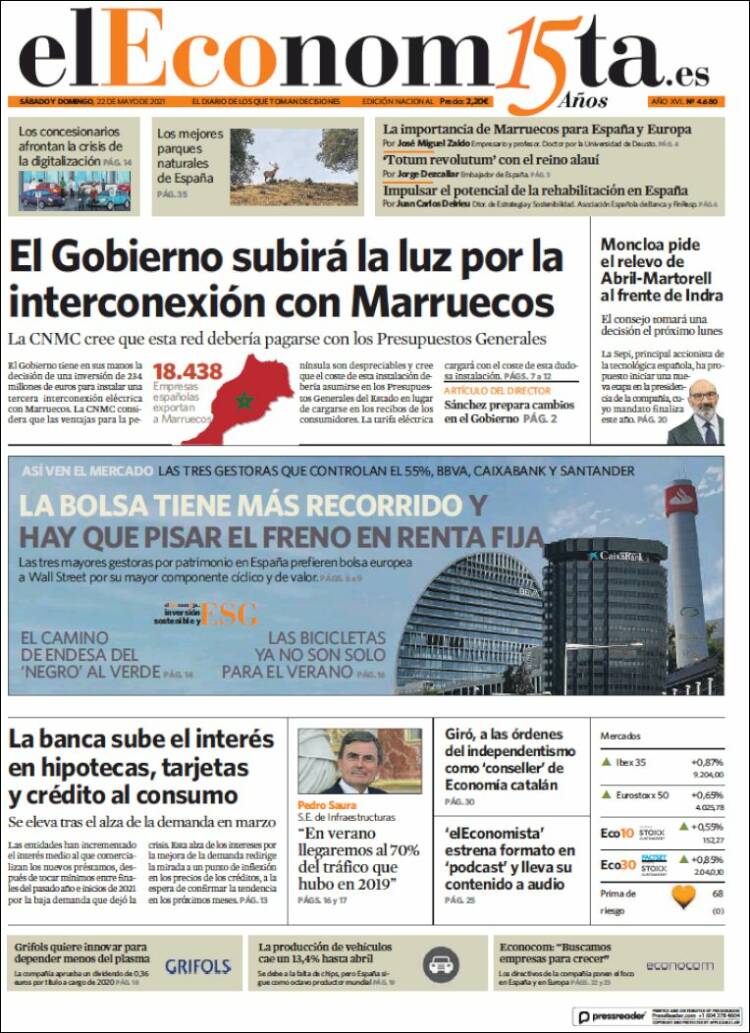 Portada de El Economista (Espa&ntilde;a)