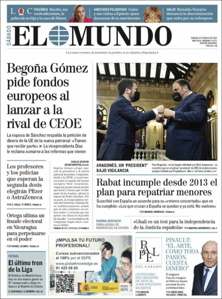 Portada de El Mundo (España)