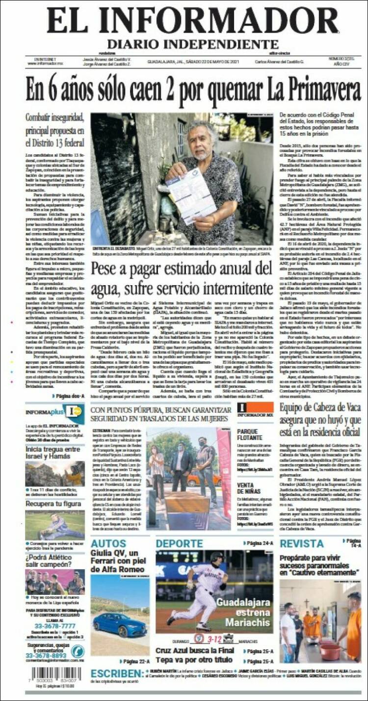 Portada de El Informador (M&eacute;xico)