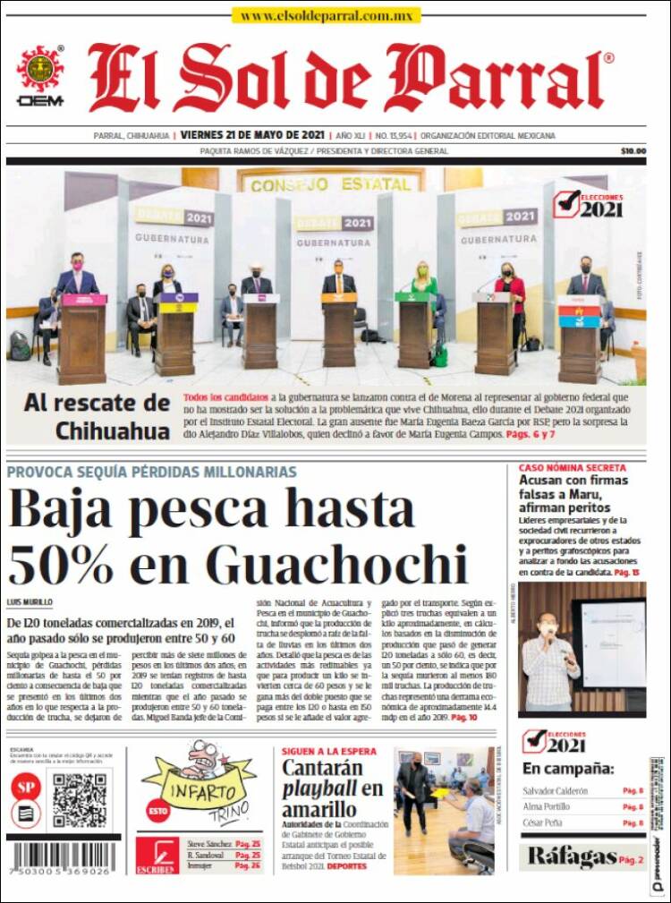 Portada de El Sol de Parral (M&eacute;xico)