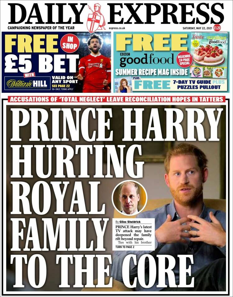 Portada de Daily Express (Reino Unido)