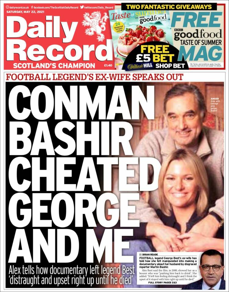 Portada de Daily Record (Reino Unido)