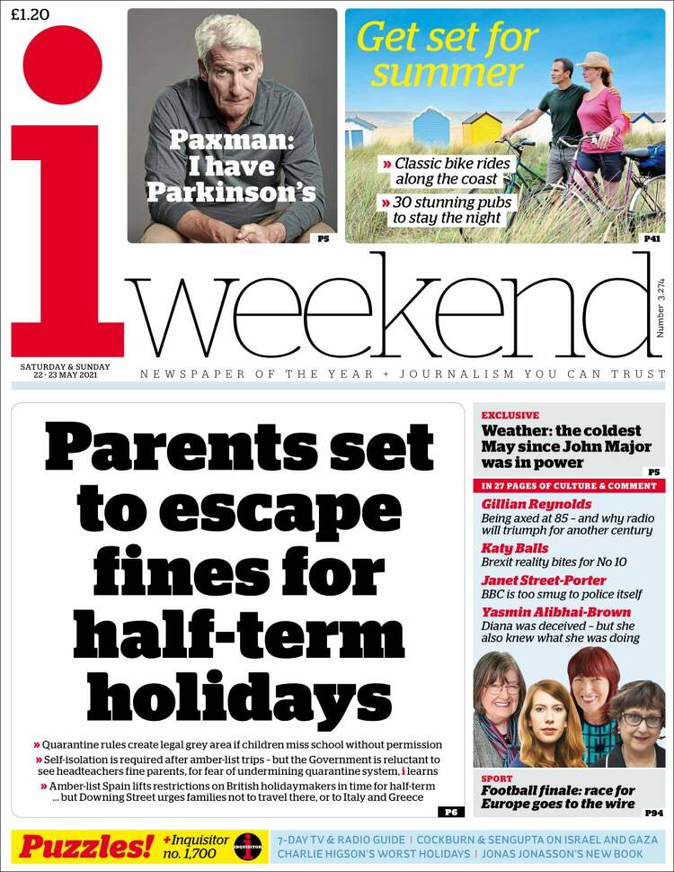 Portada de The i (Reino Unido)