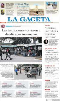 Portada de La Gaceta (Argentina)