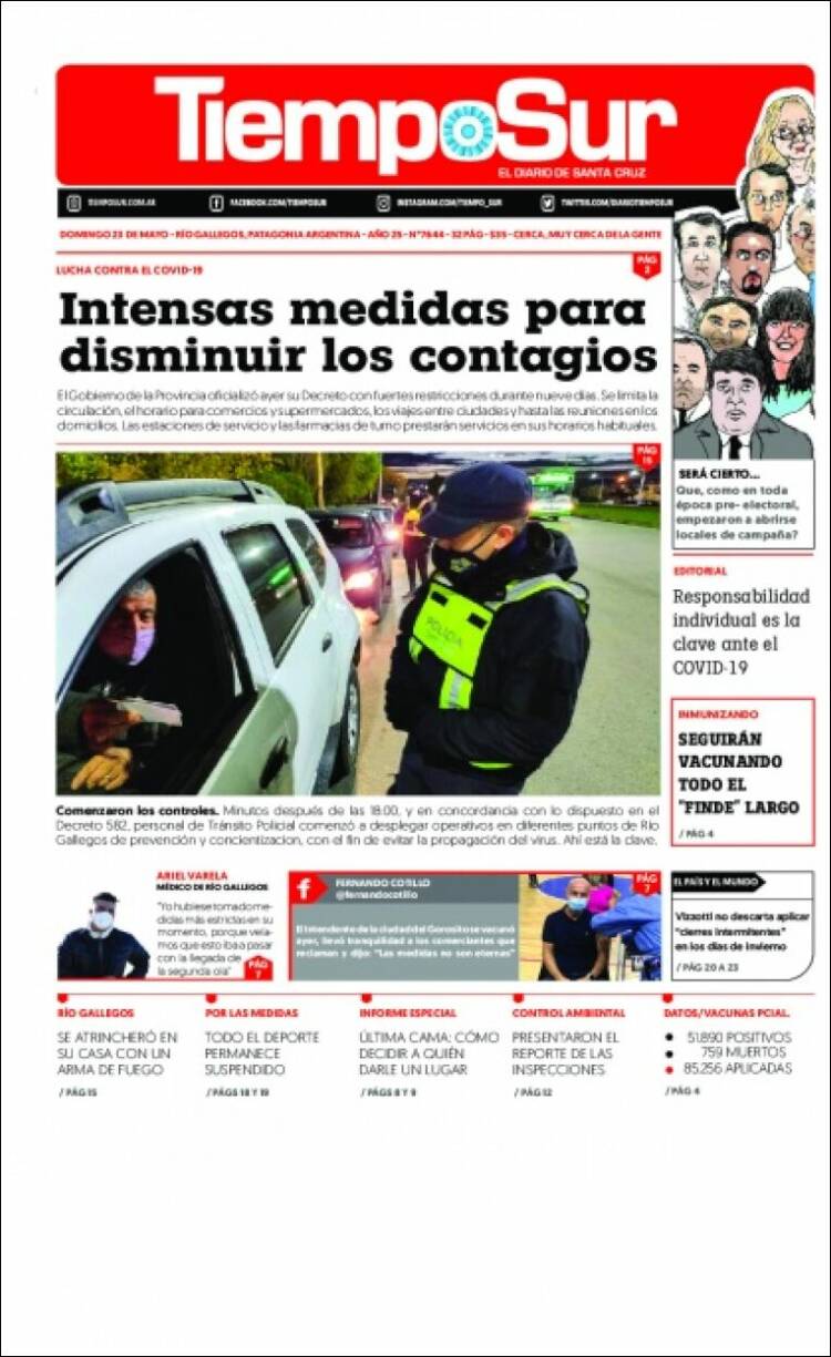 Portada de Tiempo Sur (Argentina)