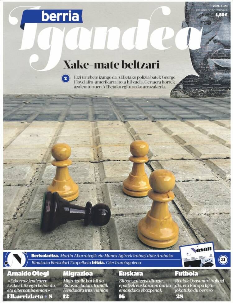 Portada de Berria (Espa&ntilde;a)