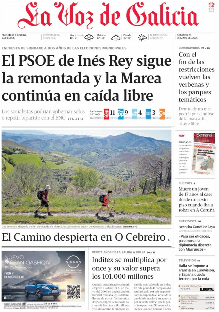 Portada de La Voz de Galicia (Espa&ntilde;a)