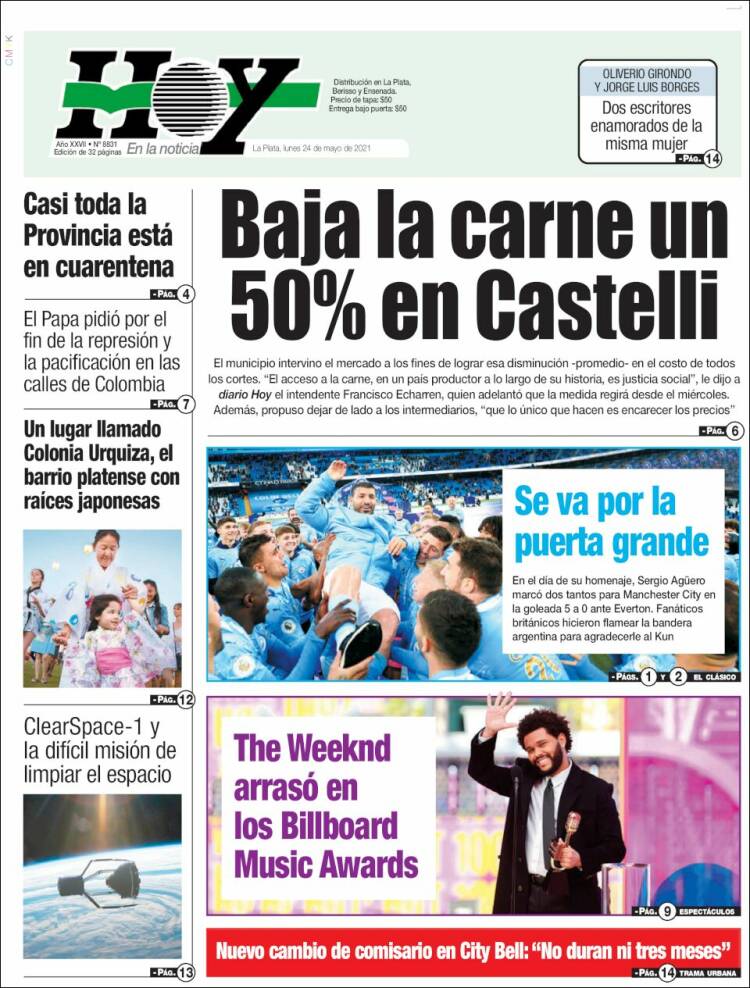 Portada de Diario Hoy (Argentina)