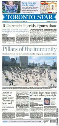 Portada de The Toronto Star (Canada)