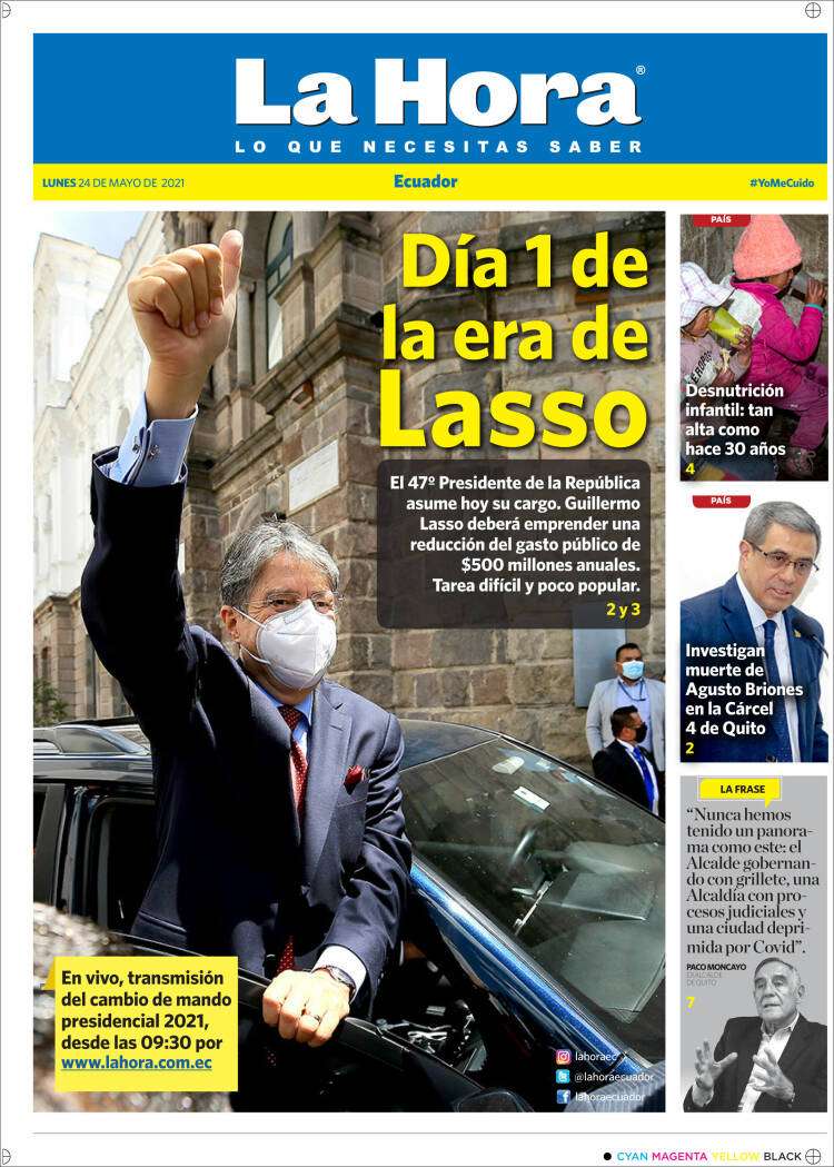 Portada de La Hora - Ecuador (Ecuador)