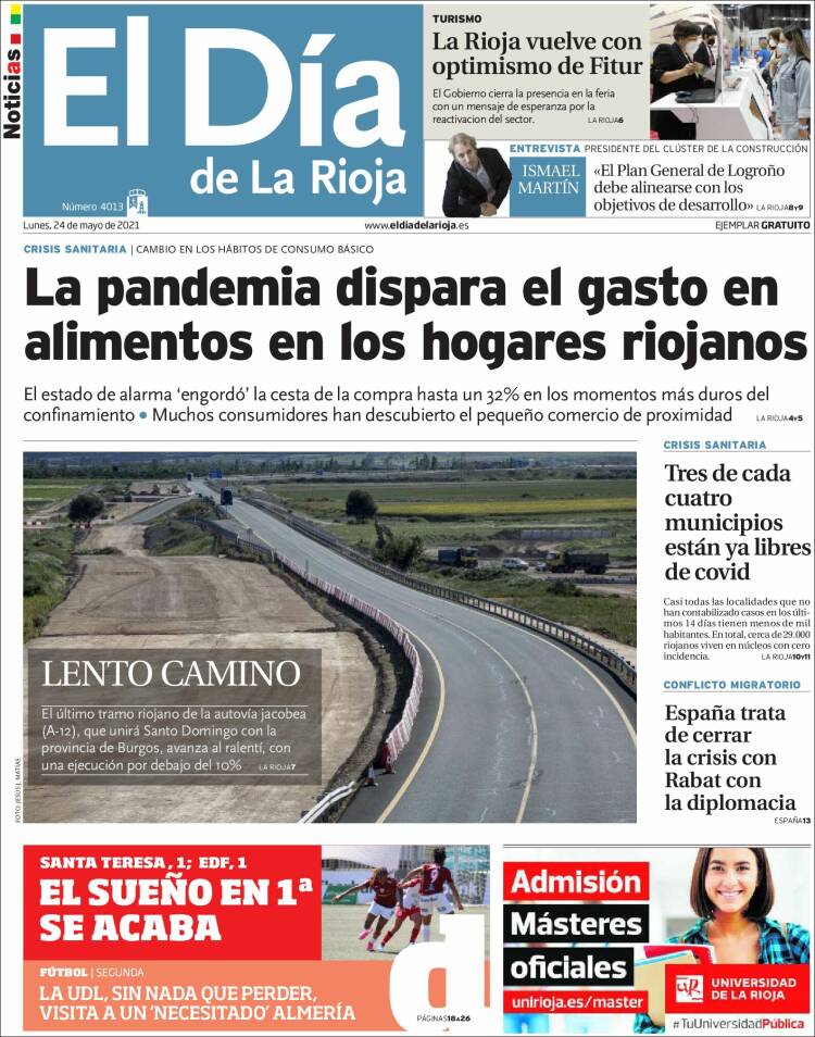 Portada de El Día de La Rioja (España)
