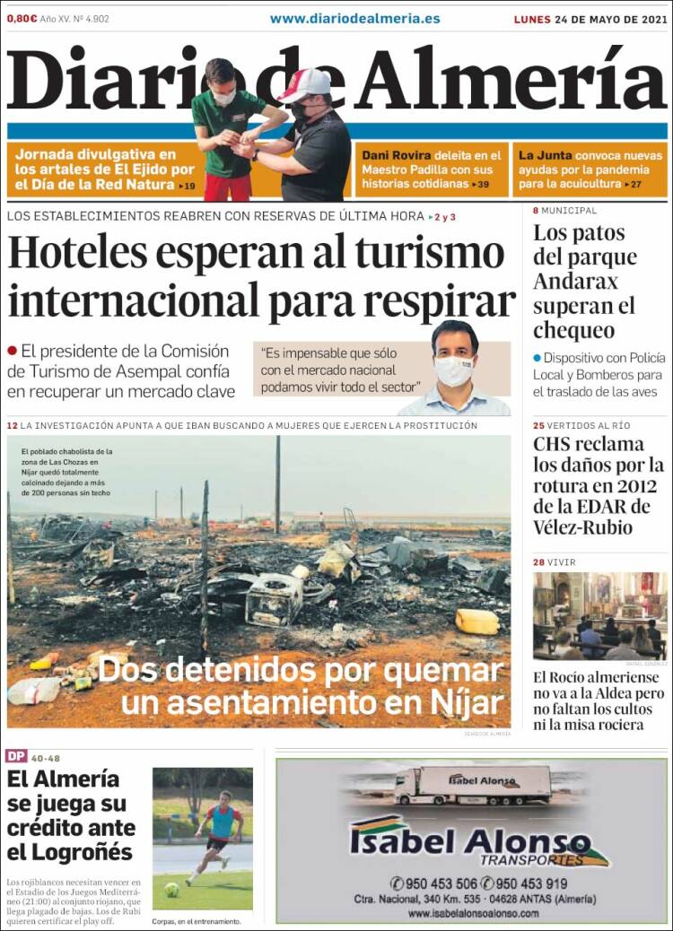 Portada de Diario de Almería (España)