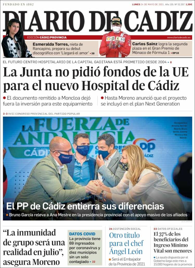 Portada de Diario de Cádiz (España)