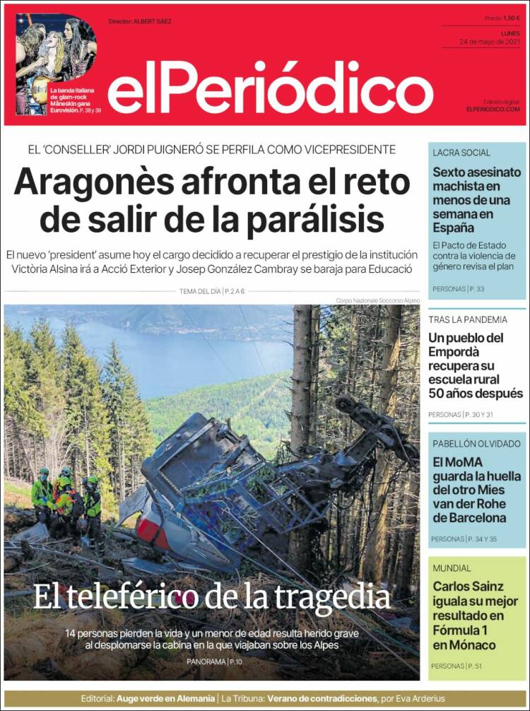 Portada de El Periódico (España)