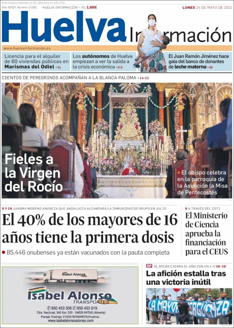 Portada de Huelva Información (España)