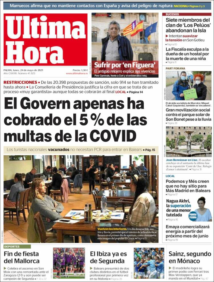 Portada de Última Hora (España)